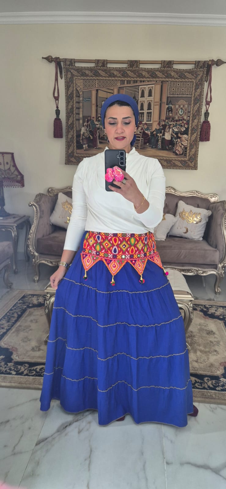 Pure Linen with Embroidered Belt