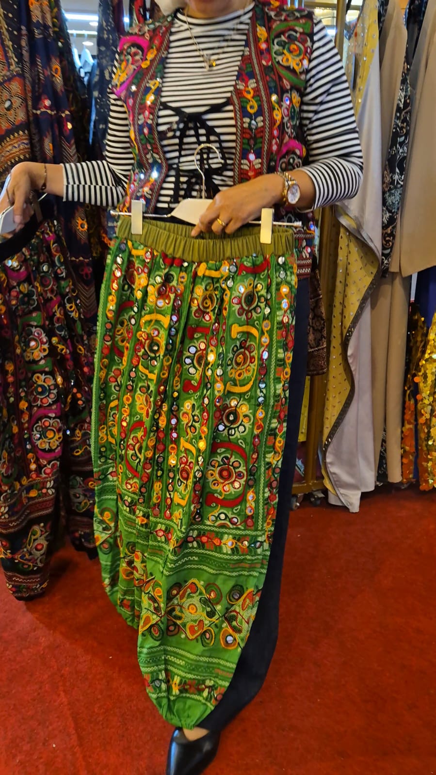 Embroidered Mirror Pants