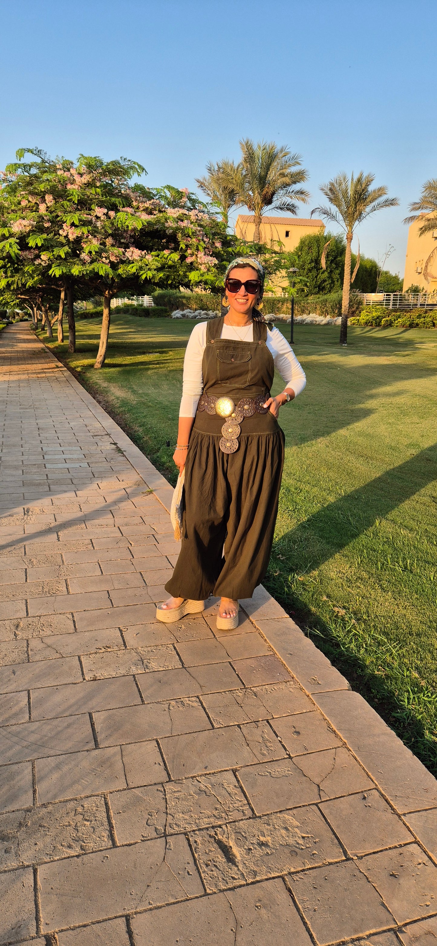 Pure Cotton Jumpsuit - Olive