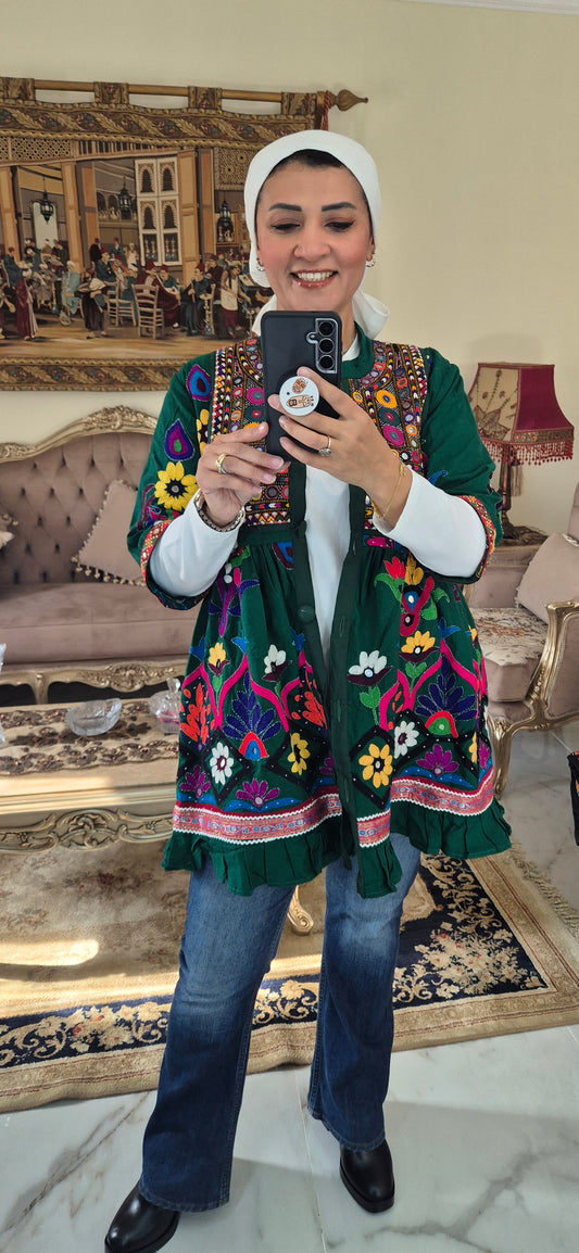 Fully Handmade Ethnic Jacket with Afghani Embroidery