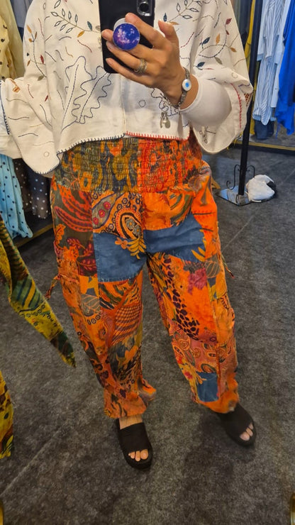 Pure Patchwork Cotton Pants