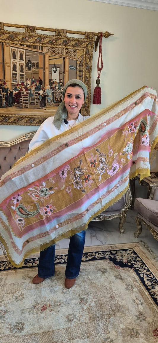 3 Layers Hand-Embroidery Cashmere Shawl