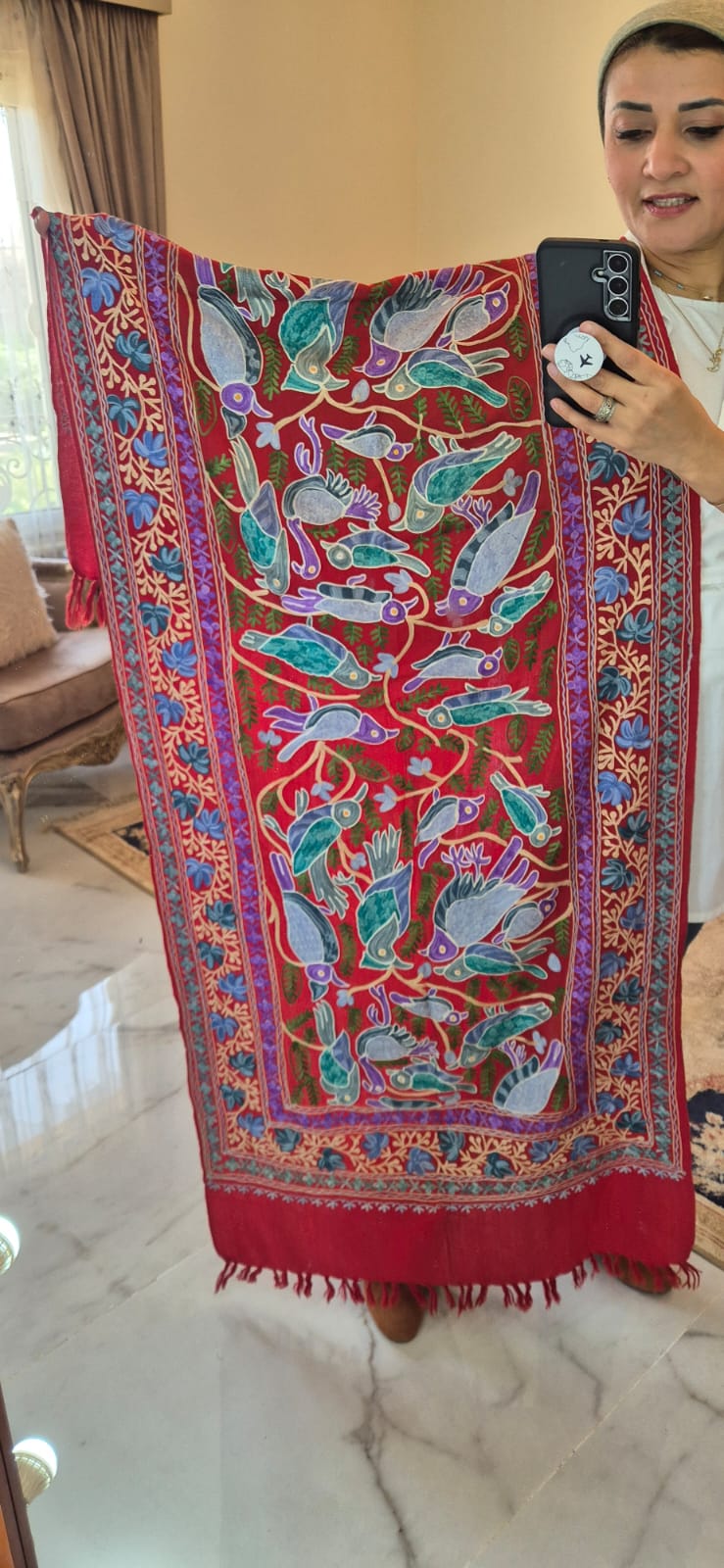 Full Embroidery Cashmere Shawl.
