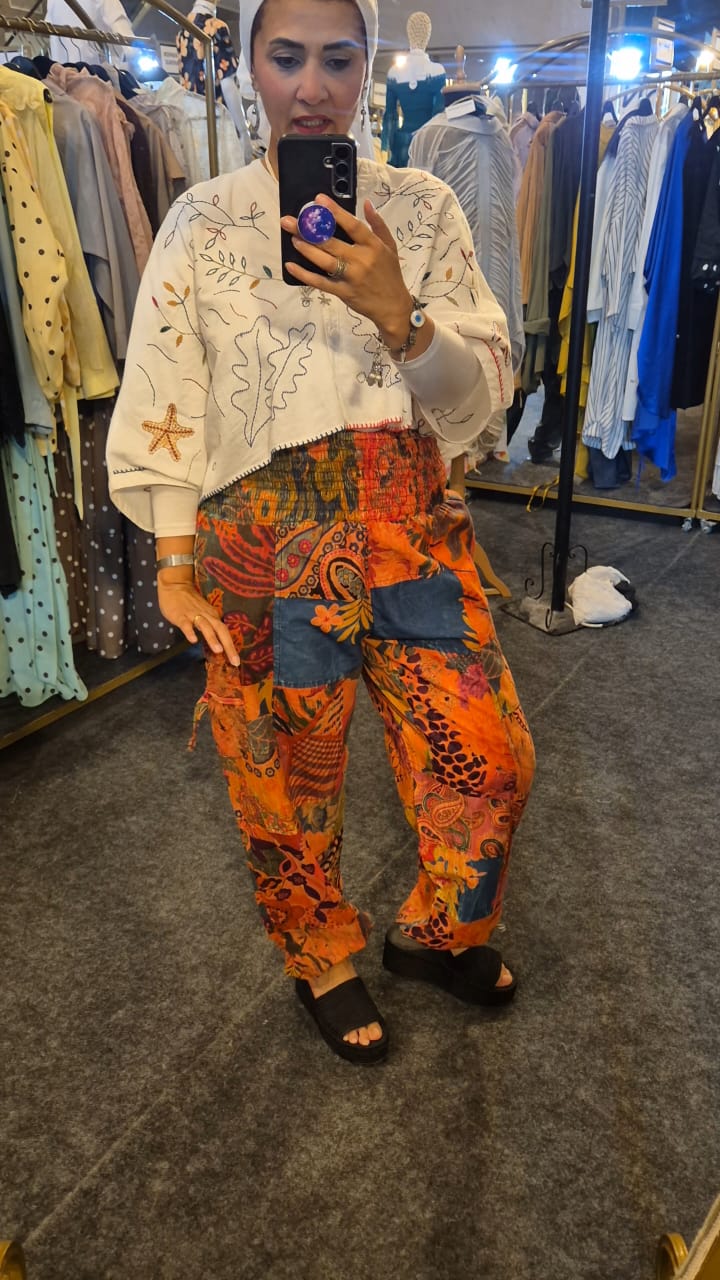 Pure Patchwork Cotton Pants