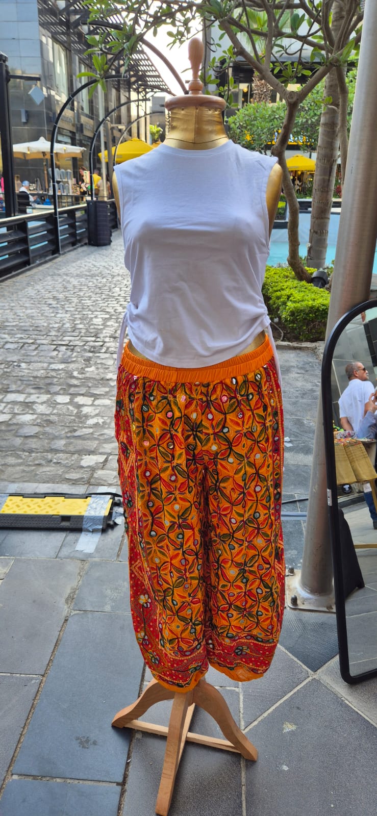 Embroidered Mirror Pants