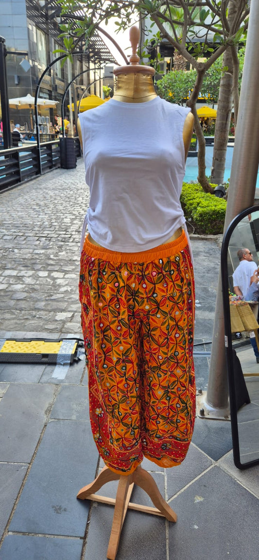 Embroidered Mirror Pants
