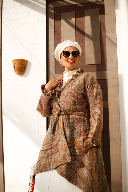 Double Layered Pure Wool Coat.