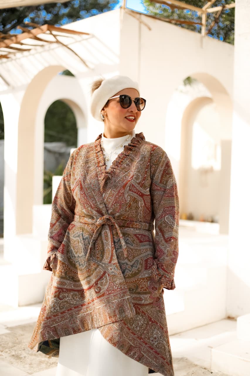Double Layered Pure Wool Coat.