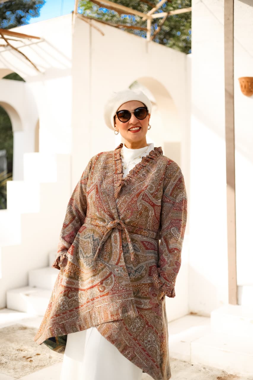 Double Layered Pure Wool Coat.