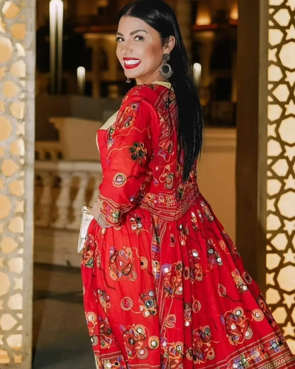 Ethnic Mirror Kimonos - Red.