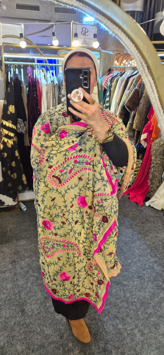 Hand-Embroidred Chiffon Shawls