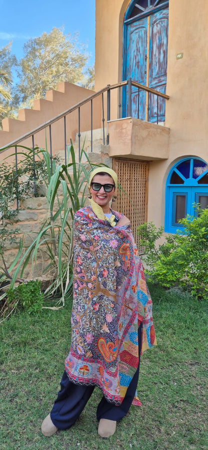 Baby Cashmere Shawls With Silk Threads Embroidery