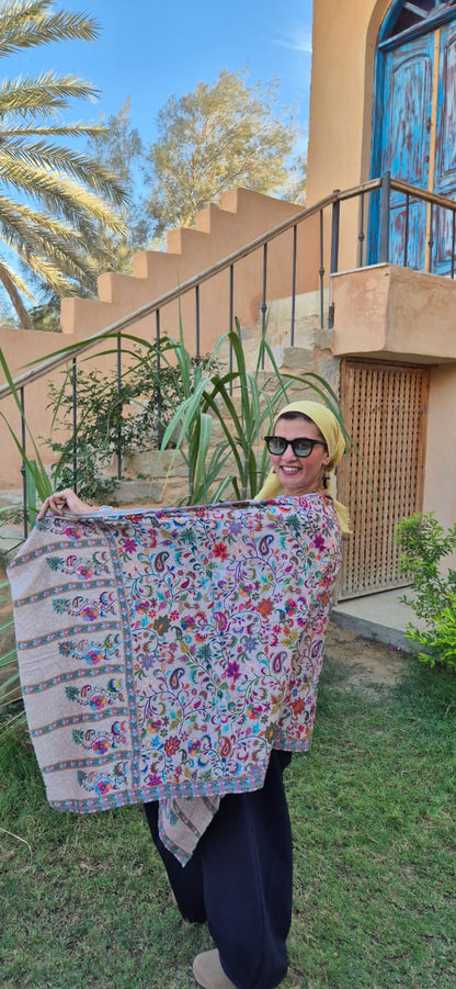 Baby Cashmere Shawls With Silk Threads Embroidery