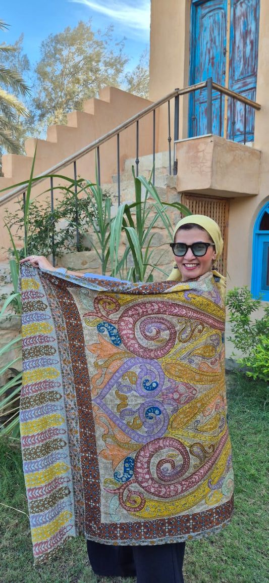 Baby Cashmere Shawls With Silk Threads Embroidery