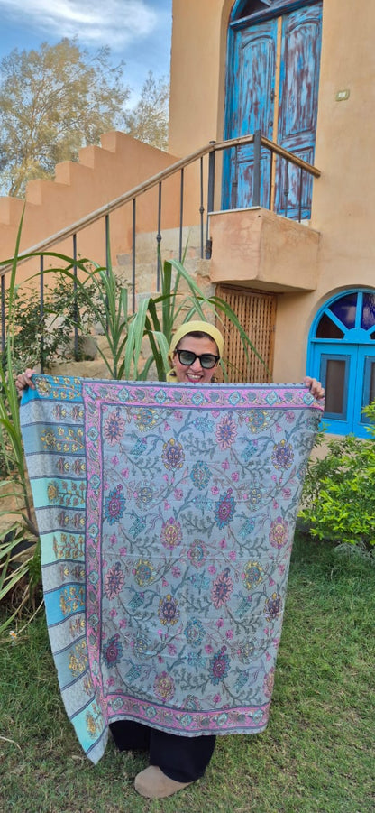 Baby Cashmere Shawls With Silk Threads Embroidery