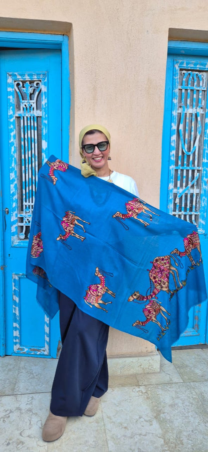 Camel Herd Collection Pure Cashmere Shawls With Silk Threads Embroidery