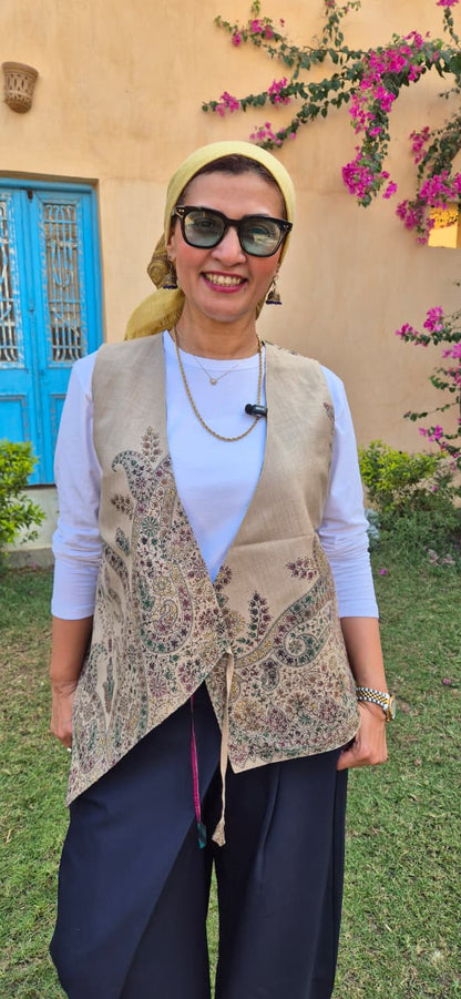 Assymetric Pakistani Hand-Embroidered Vests