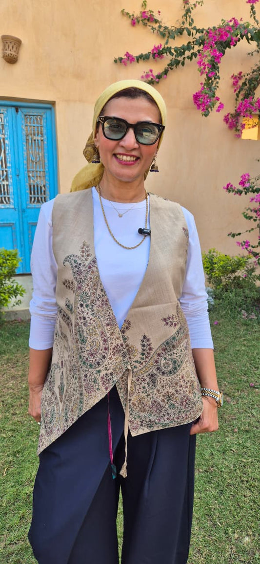 Assymetric Pakistani Hand-Embroidered Vests