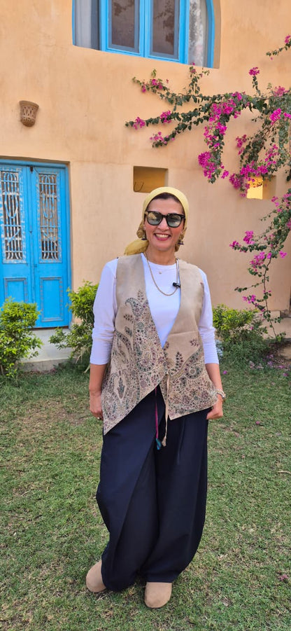 Assymetric Pakistani Hand-Embroidered Vests