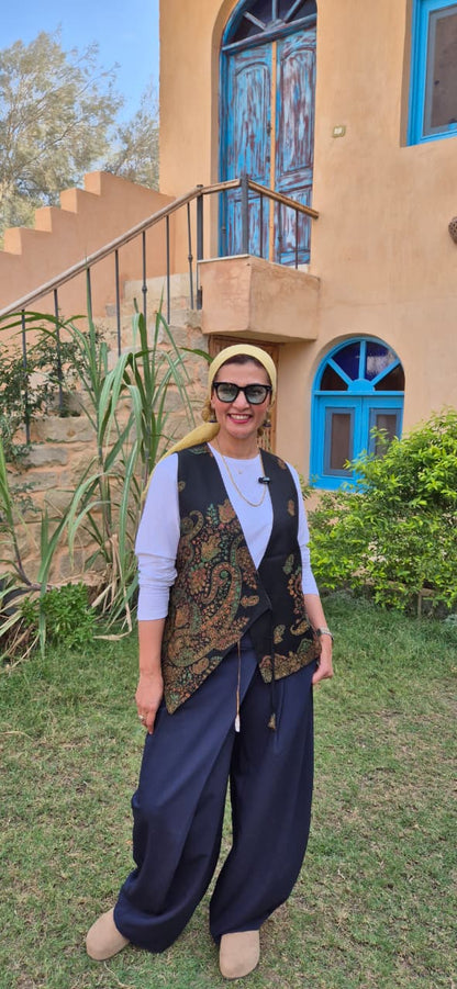 Assymetric Pakistani Hand-Embroidered Vests
