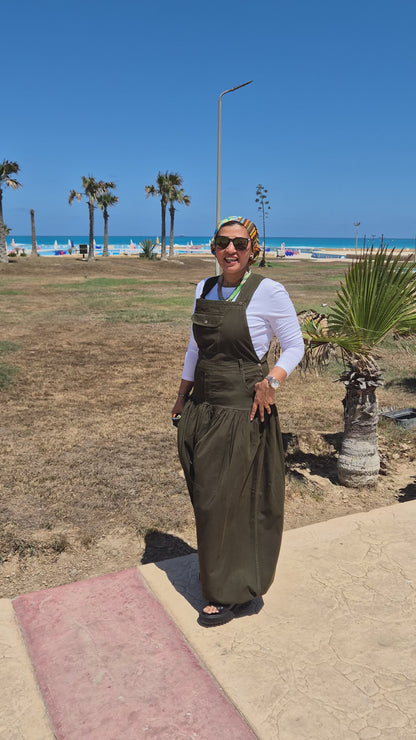 Pure Cotton Jumpsuit - Olive