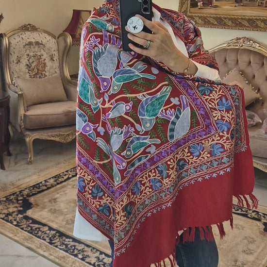 Full Embroidery Cashmere Shawl.
