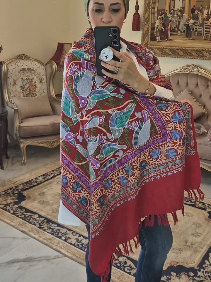 Full Embroidery Cashmere Shawl.