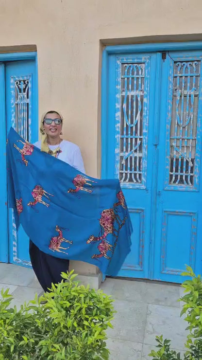 Camel Herd Collection Pure Cashmere Shawls With Silk Threads Embroidery