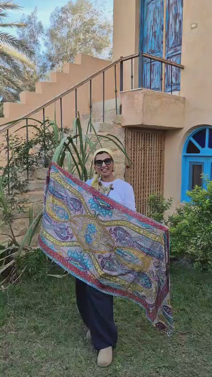 Baby Cashmere Shawls With Silk Threads Embroidery