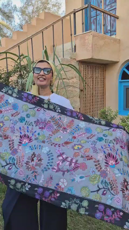 Baby Cashmere Shawls With Silk Threads Embroidery