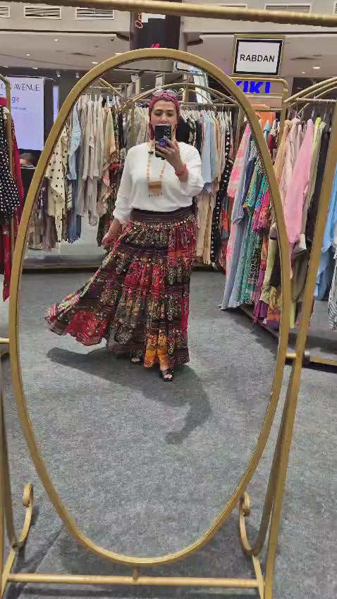 Fully Embroidered Patchwork Skirts