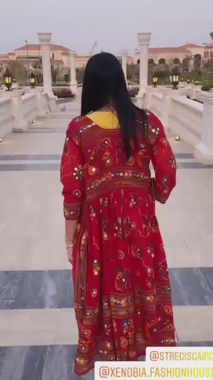 Ethnic Mirror Kimonos - Red.