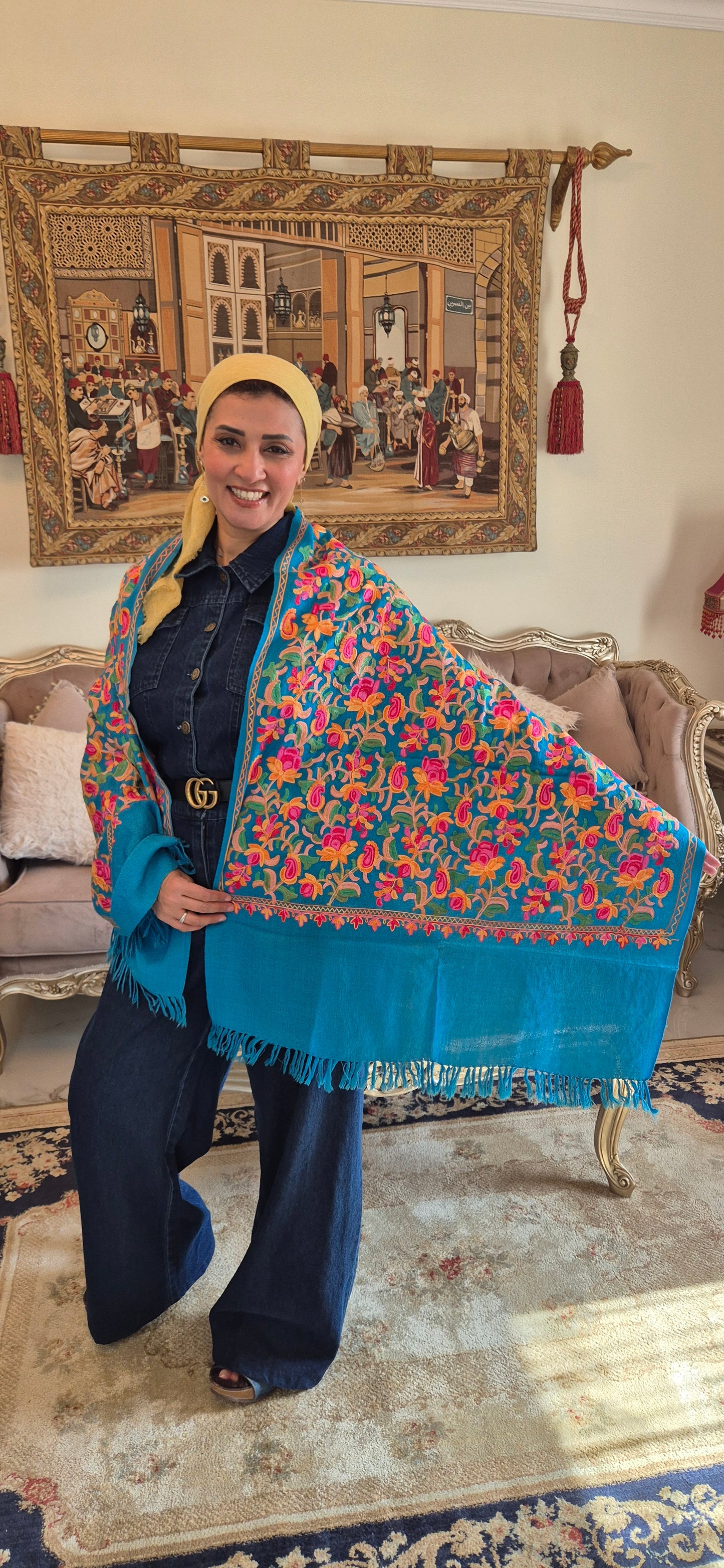 Full Embroidery Cashmere Shawl