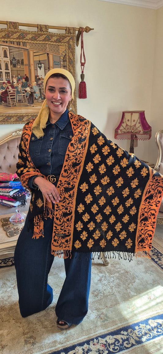 Full Embroidery Cashmere Shawl