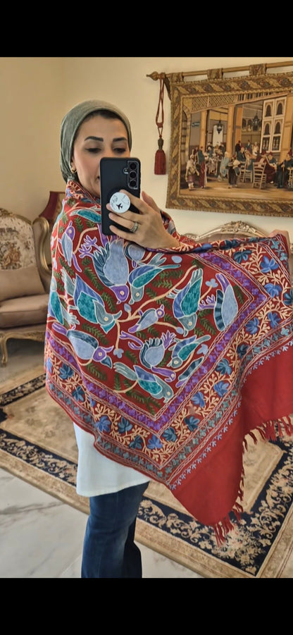Full Embroidery Cashmere Shawl.