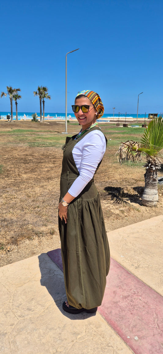 Pure Cotton Jumpsuit - Olive