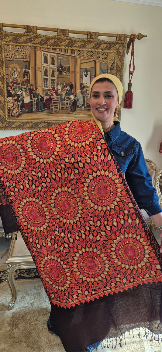 Full Embroidery Cashmere Shawl.
