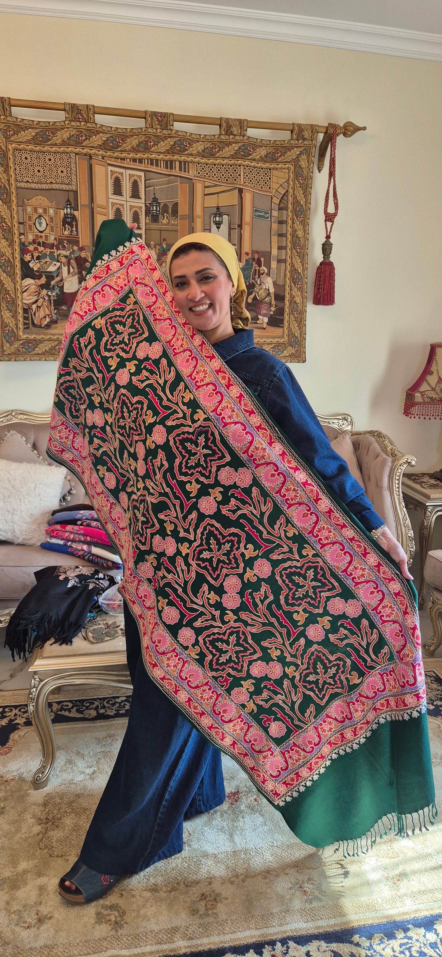 Full Embroidery Cashmere Shawl