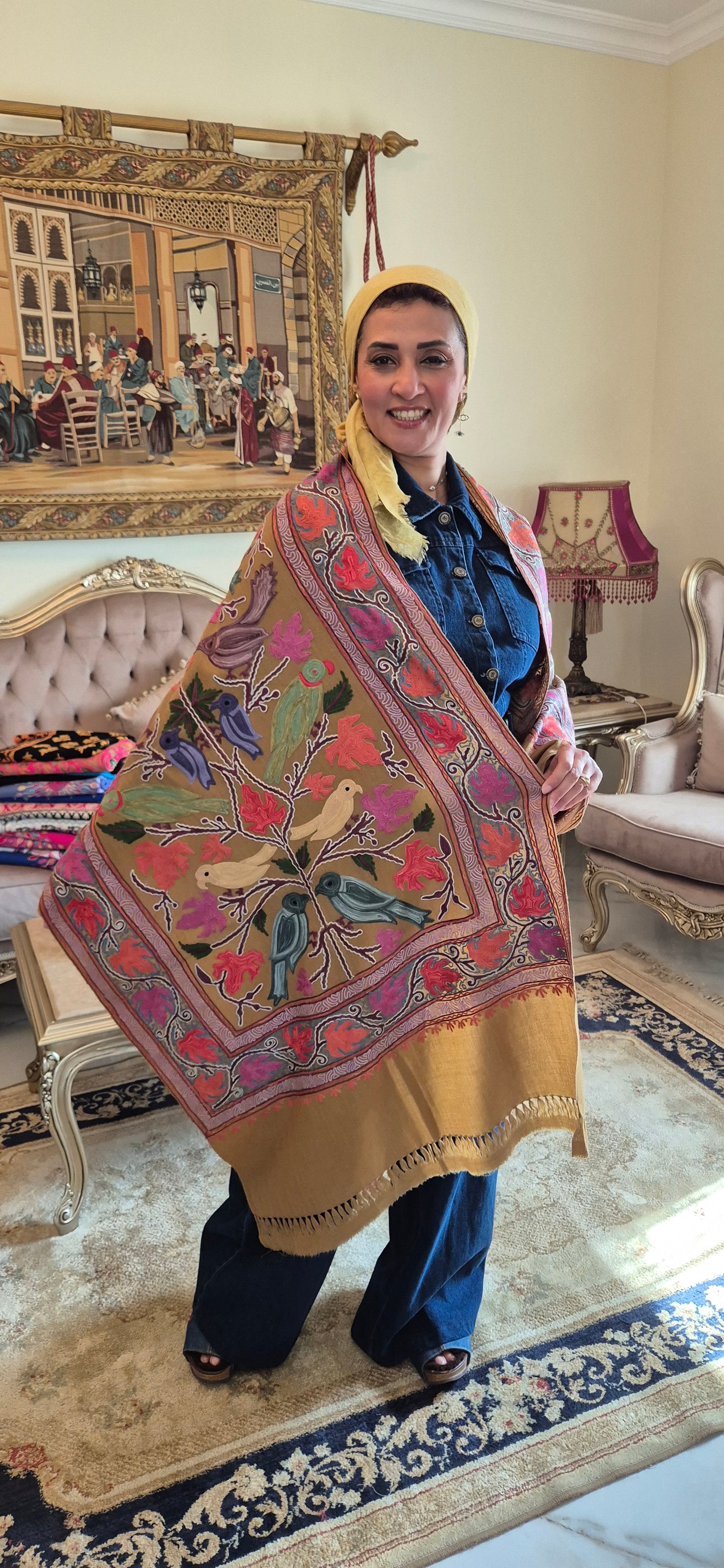 Full Embroidery Cashmere Shawl